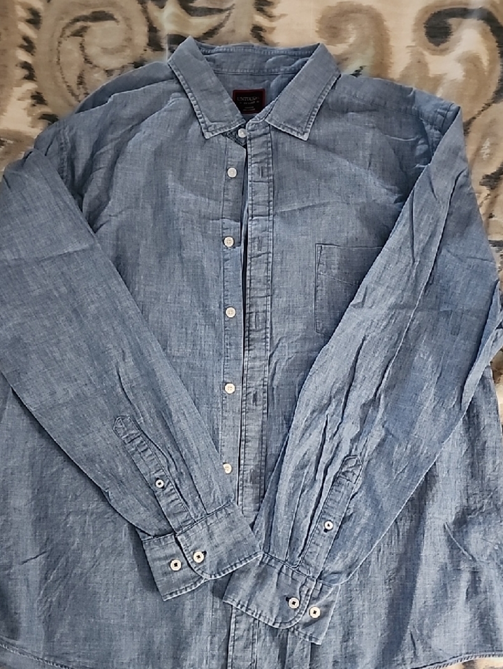 UNTUCKit Chambray Button-Up Shirt in Light Blue